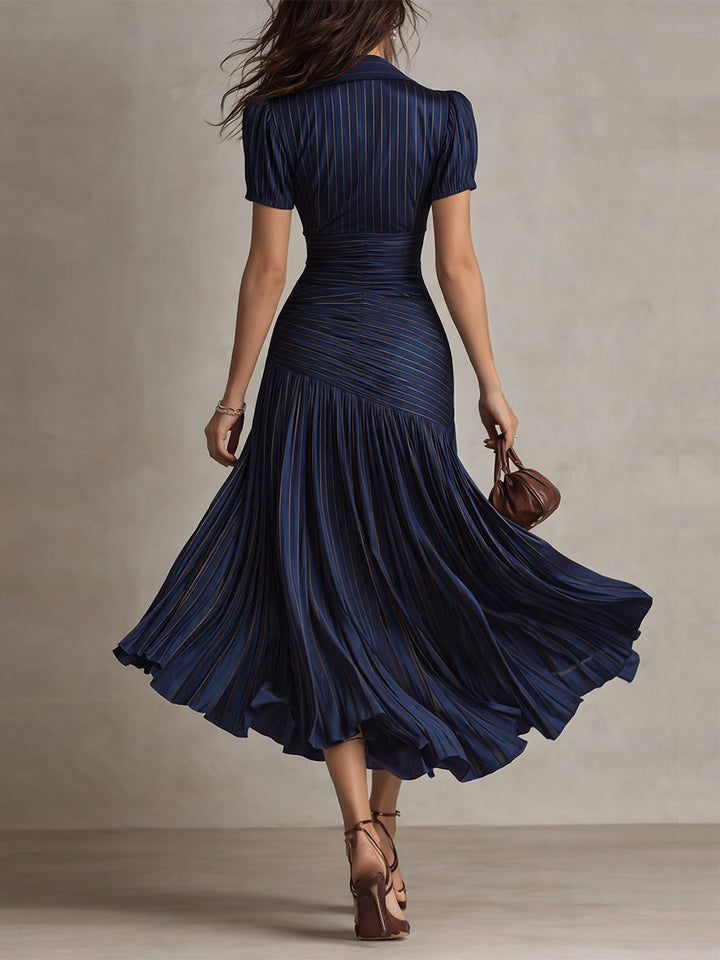 Adriana Retro Striped Midi Dress