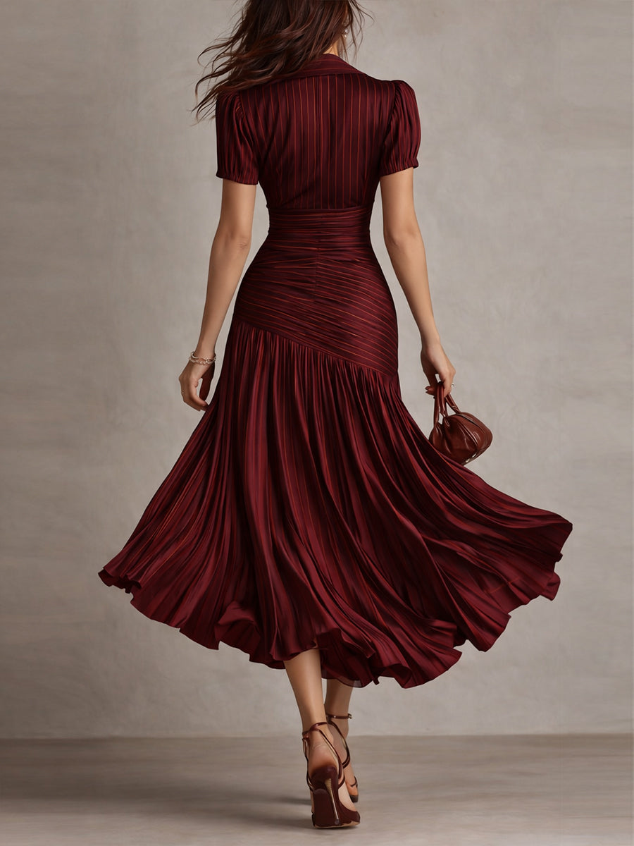 Adriana Retro Striped Midi Dress