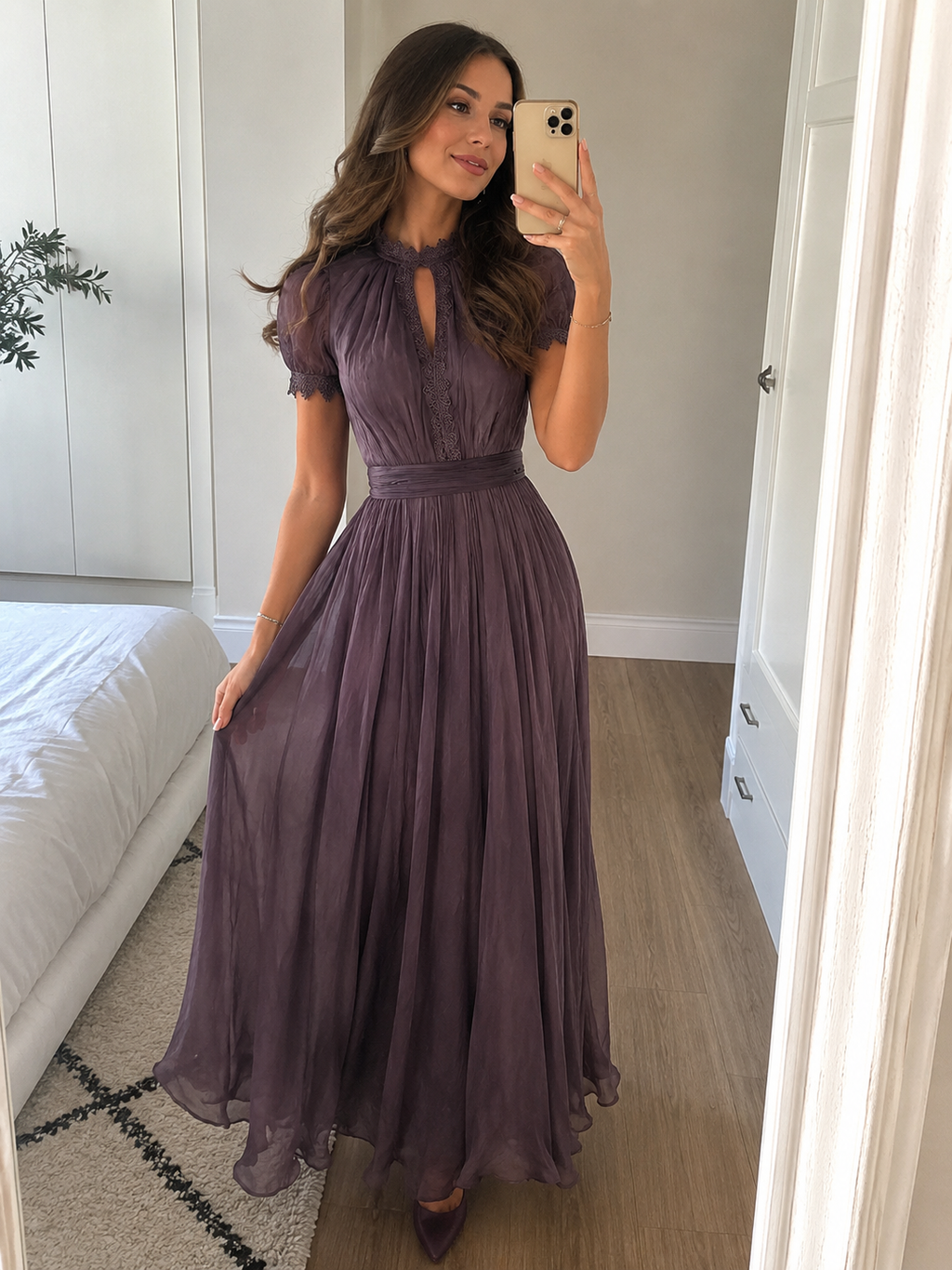 Flavia Vintage Elegant Chiffon Maxi Dress