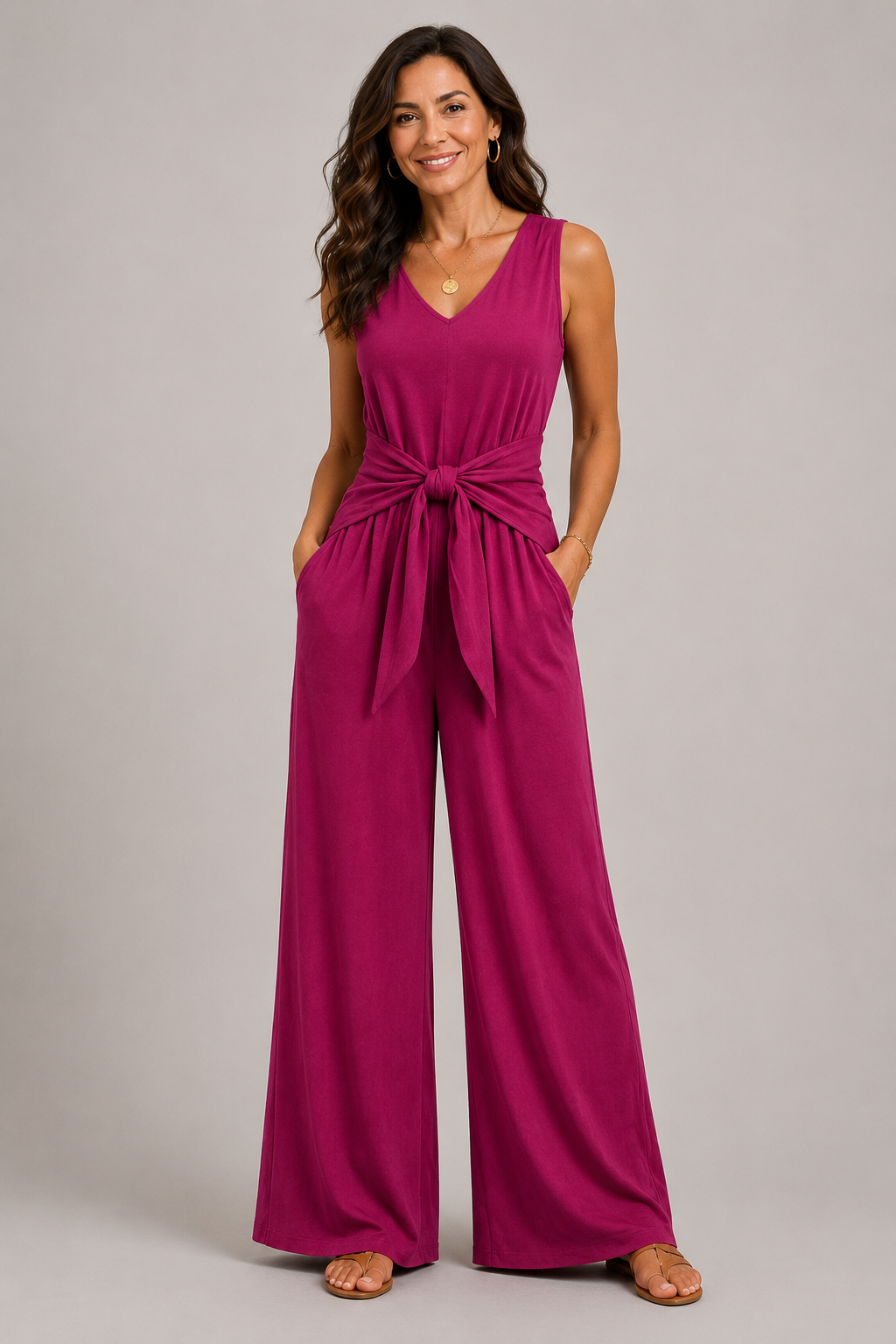 Julies Jumpsuit | V-neck & Wide-leg