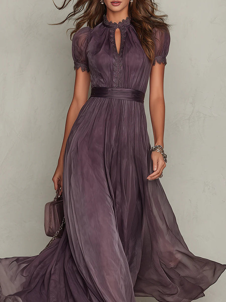 Flavia Vintage Elegant Chiffon Maxi Dress