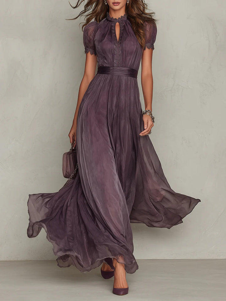 Flavia Vintage Elegant Chiffon Maxi Dress