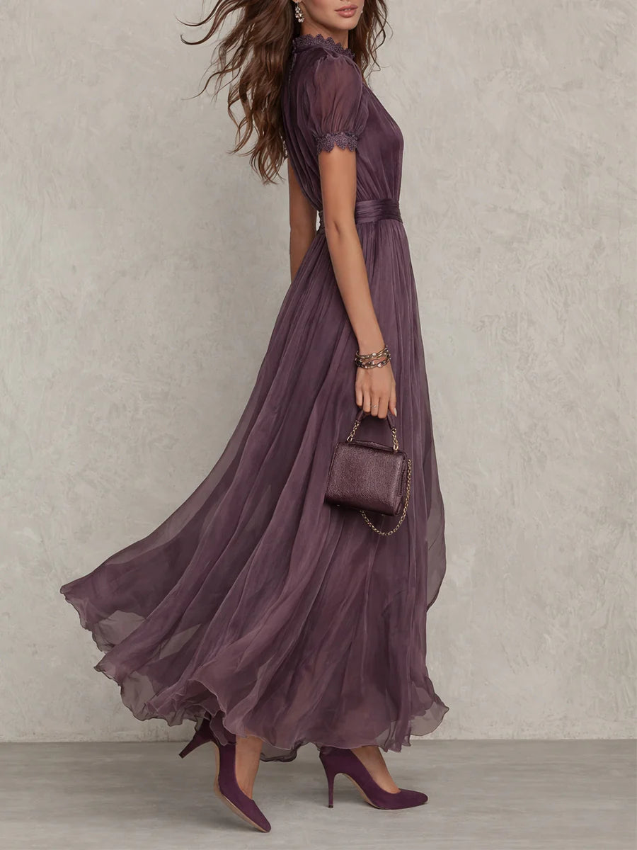 Flavia Vintage Elegant Chiffon Maxi Dress