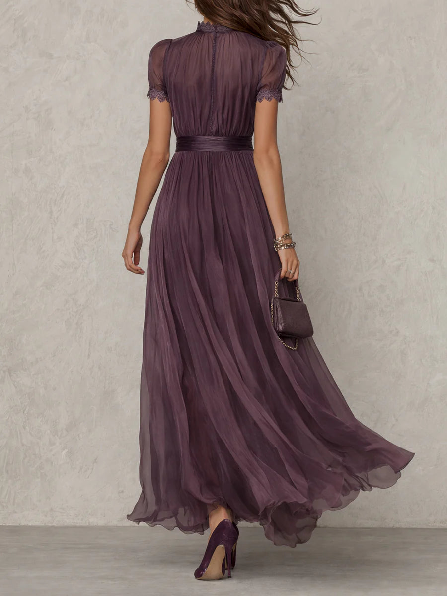 Flavia Vintage Elegant Chiffon Maxi Dress