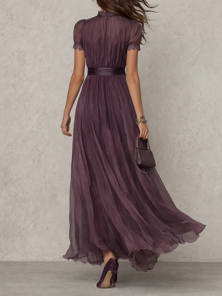 Flavia Vintage Elegant Chiffon Maxi Dress