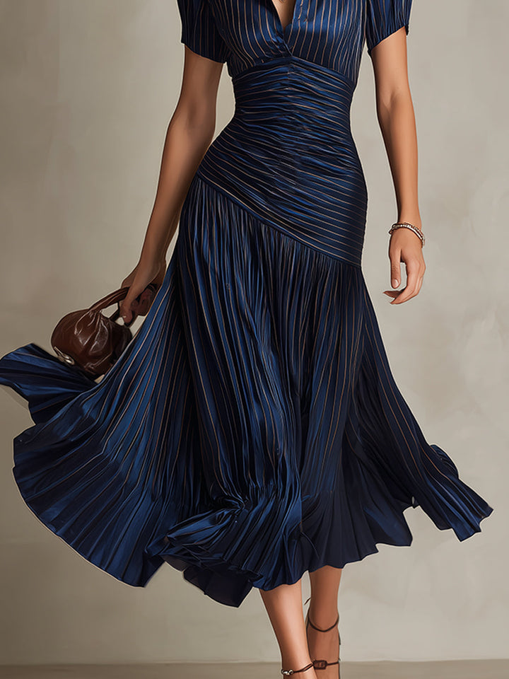 Adriana Retro Striped Midi Dress