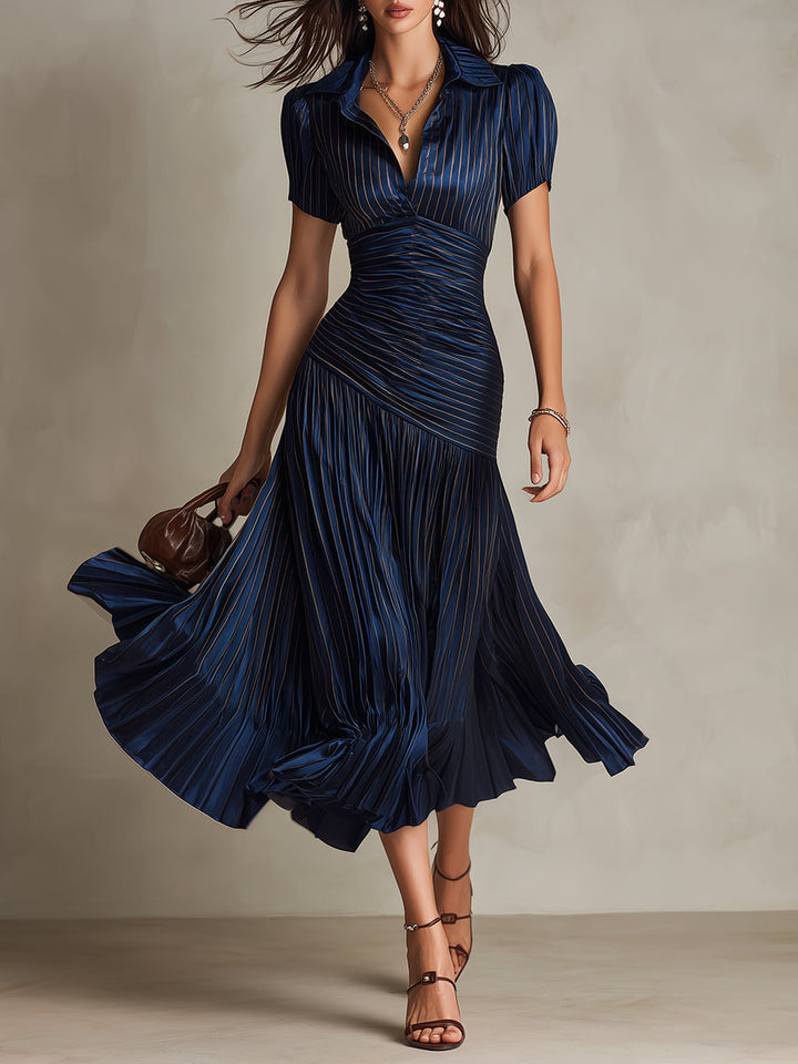 Adriana Retro Striped Midi Dress