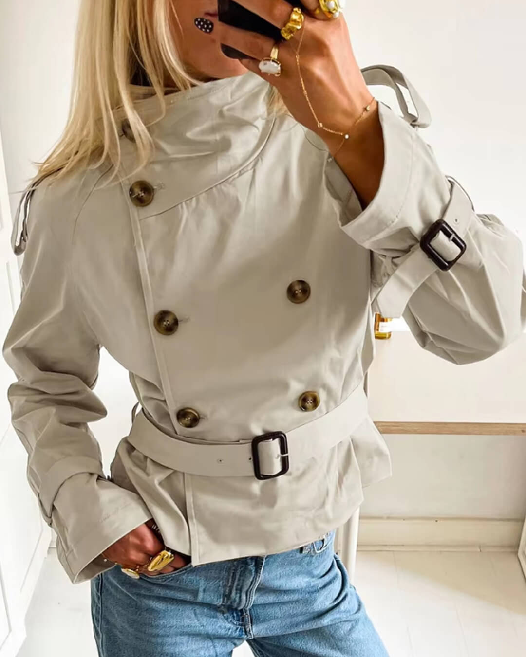 Lyss Cropped Trench Coat